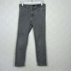 J Jill Denim Authentic Fit Slim Ankle Jeans Grey Gray Size 4 Stretchy Light